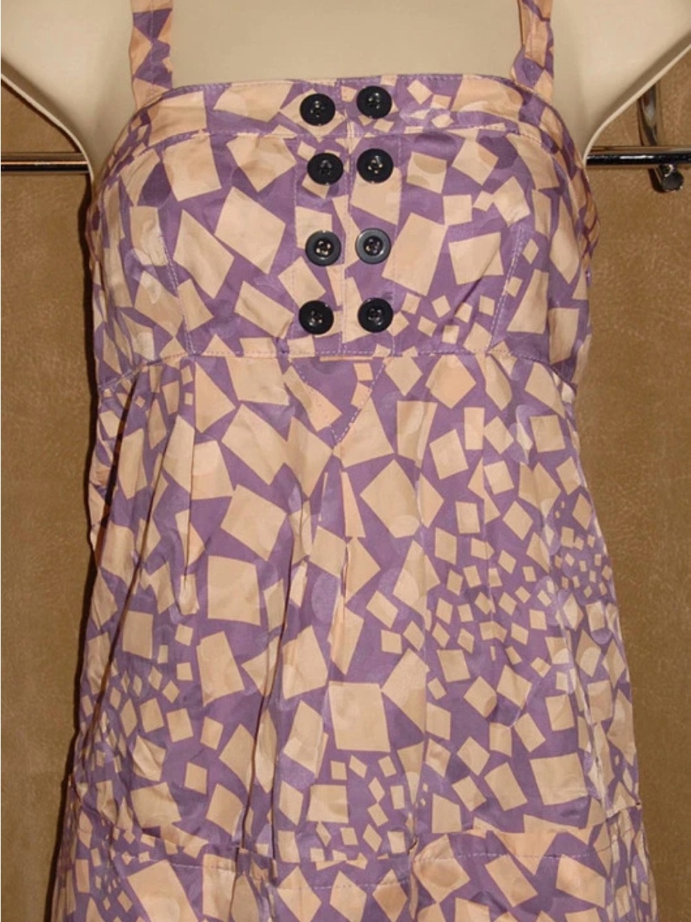 Marc By Marc Jacobs Lavender and Cream Patterned Top, Sleeveless, Size 8